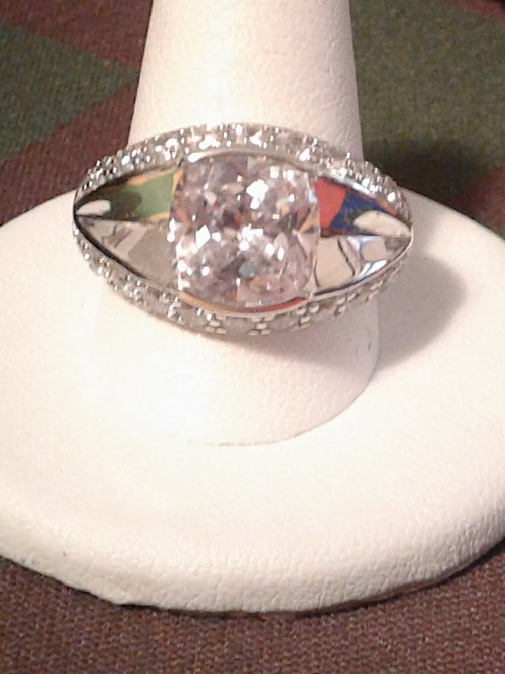 Bella Luce Rhodium Plated Center Design/Bridal Style Ring 8.92ctw. Size 10